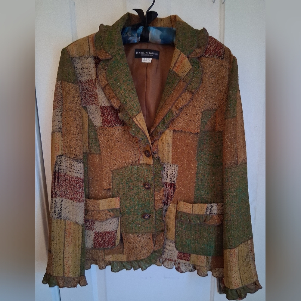 Marilin Tailor Multicolor Patchwork Jacket Size M - image 1